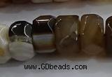 CAG9776 15.5 inches 8*16mm faceted rondelle agate gemstone beads