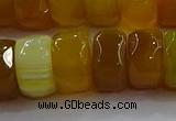 CAG9777 15.5 inches 8*16mm faceted rondelle agate gemstone beads