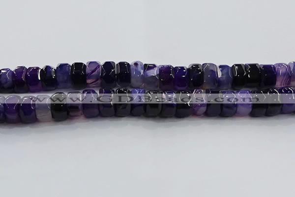 CAG9778 15.5 inches 8*16mm faceted rondelle agate gemstone beads