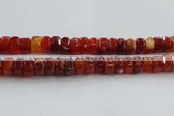 CAG9782 15.5 inches 8*16mm faceted rondelle agate gemstone beads