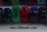 CAG9788 15.5 inches 8*16mm faceted rondelle agate gemstone beads