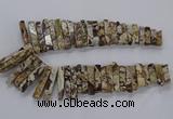 CAG9799 Top drilled 8*20mm - 10*48mm sticks ocean agate beads