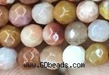 CAG9810 15.5 inches 4mm faceted round wood agate beads wholesale