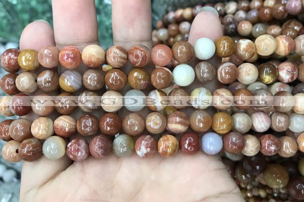 CAG9812 15.5 inches 8mm faceted round wood agate beads