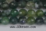 CAG9824 15.5 inches 6mm faceted round moss agate beads