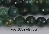 CAG9825 15.5 inches 8mm faceted round moss agate beads