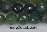 CAG9826 15.5 inches 10mm faceted round moss agate beads