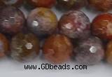 CAG9848 15.5 inches 10mm faceted round red moss agate beads