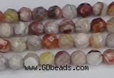 CAG9860 15.5 inches 4mm faceted round Mexican crazy lace agate beads