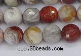 CAG9862 15.5 inches 8mm faceted round Mexican crazy lace agate beads