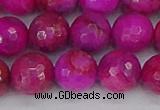 CAG9879 15.5 inches 12mm faceted round fuchsia crazy lace agate beads