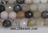 CAG9896 15.5 inches 4mm faceted round parrel dendrite agate beads