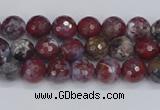 CAG9903 15.5 inches 4mm faceted round red lightning agate beads