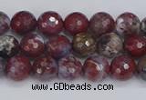 CAG9904 15.5 inches 6mm faceted round red lightning agate beads