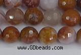 CAG9912 15.5 inches 8mm faceted round red moss agate beads