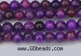 CAG9917 15.5 inches 4mm round purple crazy lace agate beads