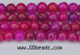 CAG9924 15.5 inches 4mm round fuchsia crazy lace agate beads