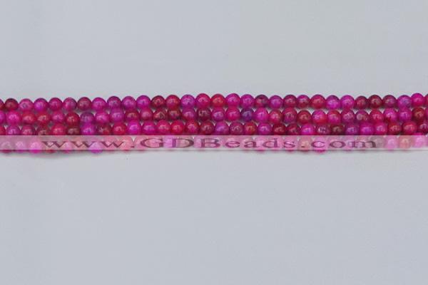 CAG9924 15.5 inches 4mm round fuchsia crazy lace agate beads