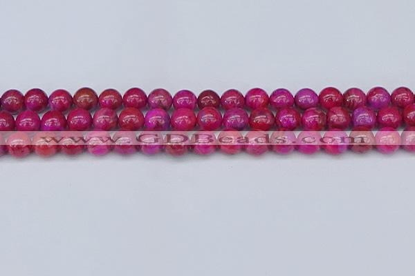 CAG9926 15.5 inches 8mm round fuchsia crazy lace agate beads