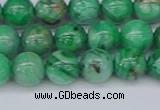 CAG9940 15.5 inches 8mm round green crazy lace agate beads