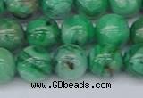 CAG9942 15.5 inches 12mm round green crazy lace agate beads