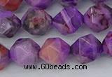 CAG9947 15.5 inches 10mm faceted nuggets purple crazy lace agate beads