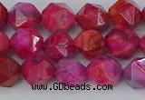 CAG9952 15.5 inches 8mm faceted nuggets fuchsia crazy lace agate beads