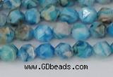 CAG9957 15.5 inches 6mm faceted nuggets blue crazy lace agate beads