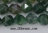 CAG9970 15.5 inches 8mm faceted nuggets moss agate beads