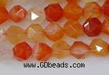 CAG9975 15.5 inches 6mm faceted nuggets red agate beads