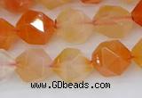 CAG9977 15.5 inches 10mm faceted nuggets red agate beads