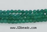 CAJ01 15.5 inches 4mm faceted round green aventurine jade beads