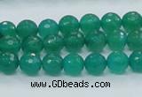 CAJ03 15.5 inches 8mm faceted round green aventurine jade beads