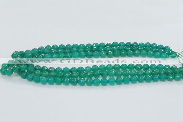 CAJ03 15.5 inches 8mm faceted round green aventurine jade beads