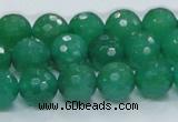 CAJ05 15.5 inches 12mm faceted round green aventurine jade beads