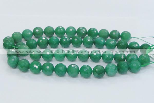 CAJ06 15.5 inches 16mm faceted round green aventurine jade beads