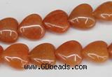 CAJ152 15.5 inches 12*12mm heart red aventurine jade beads