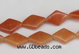 CAJ153 15.5 inches 10*15mm rhombic red aventurine jade beads