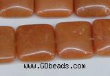 CAJ156 15.5 inches 20*20mm square red aventurine jade beads