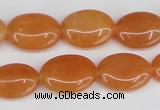 CAJ161 15.5 inches 13*18mm oval red aventurine jade beads