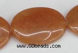 CAJ163 15.5 inches 25*35mm oval red aventurine jade beads