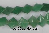 CAJ301 15.5 inches 10*10mm diamond green aventurine jade beads