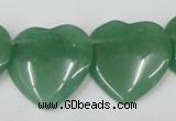 CAJ305 Top-drilled 28*28mm heart green aventurine jade beads