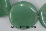 CAJ306 15.5 inches 40mm flat round green aventurine jade beads