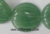 CAJ307 15.5 inches 35mm carved coin green aventurine jade beads