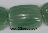 CAJ309 15.5 inches 30*40mm carved rectangle green aventurine jade beads