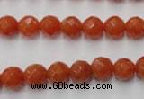 CAJ362 15.5 inches 8mm faceted round red aventurine beads wholesale