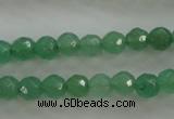 CAJ409 15.5 inches 4mm faceted round green aventurine beads