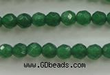 CAJ410 15.5 inches 4mm faceted round green aventurine beads