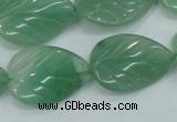 CAJ56 15.5 inches 18*25mm twisted leaf green aventurine jade beads